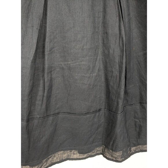 Y2K Banana Republic Midi Full Skirt Women Size 10 100% Linen Pleated Academia - Picture 3 of 12